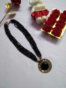 Black Beaded Necklace