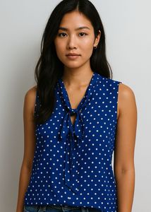 Blue Polka Dot Tank Top