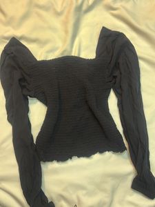 Chic Black Long Sleeve Top