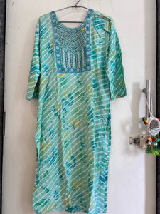 Aqua Printed Kurta Set