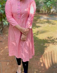 Pink Embroidered Kurta