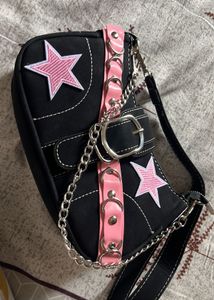 Stargirl Office Siren Y2K Black pink Chain Handbag
