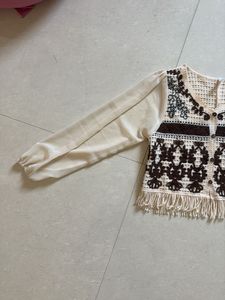 Off White Bohemian Top Size S-M
