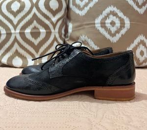 Black Leather Brogue Dress Shoes