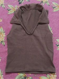 Brown Sleeveless Top