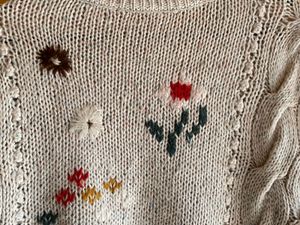 vintage unisex Embroidered Knit Sweater