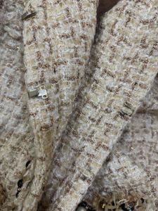 Elegant Tweed Pearl Jacket Blazer