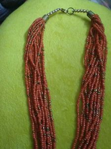 Orange Beaded Necklace
