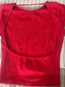 Backless Red Crop Top