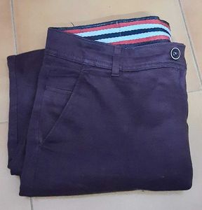 Maroon Casual Pants For Men