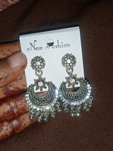 Silver Jhumka Earrings