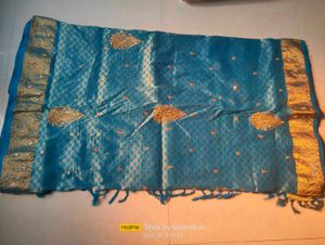 Krishna Blue Colour Pattu Saree And Blouse