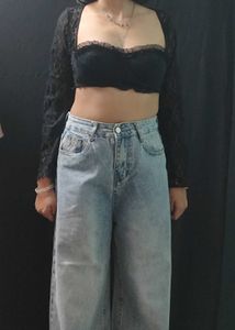 Lace Crop Top with Sleeves