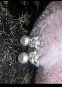 Golden Flower Pearl Earrings