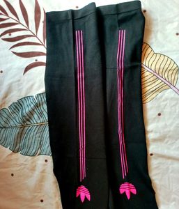Women Adidas Black &amp; Pink Capri