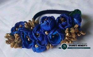 Baby headbands...Blue & Gold Floral Hair Accessory