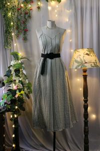 Stripped Midi Dress With Belt