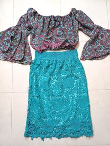 💥🆕️ Pencil Skirt And Top Set