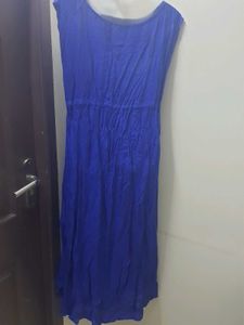 Blue Embroidered Maxi Dress