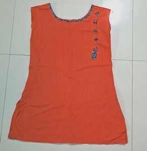 Combo Set of 2 Short Kurtis (Pink + Orange)