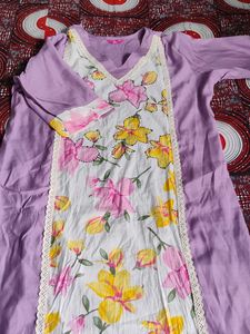 Floral White And Pink Kurti