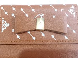 Brown Wallet with Bow Detail