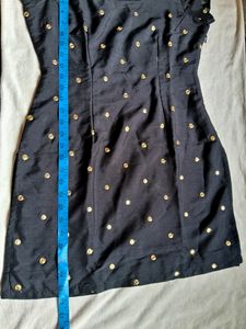 Indya black colour strikeshot kurta with mirror wo