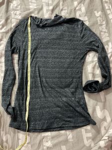 Stylish Gray Sparkly  Long Sleeve Top