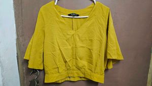 Mustard Bell Sleeve Top