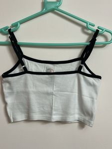 White Spaghetti Crop Top