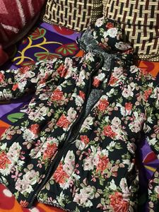 Flower Print Winter Jacket