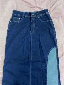 Slit Denim midi/maxi Skirt