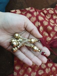 Red &amp; Gold Brocade Blouse