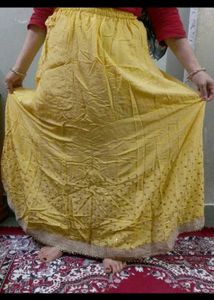 Yellow Ethnic Skirt fancy aesthetic