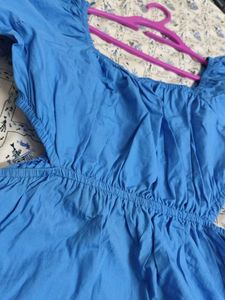 Blue Cutout Mini Dress