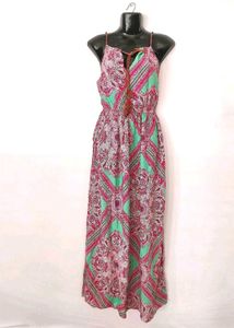 Boho Maxi Dress with knot sleeves