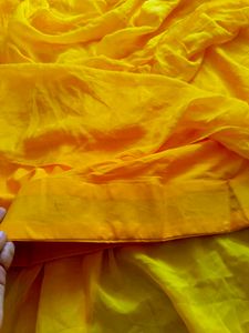 Vibrant Yellow Ruffled Skirt &amp; Dupatta Set