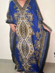 Vintage Blue Patterned Kaftan