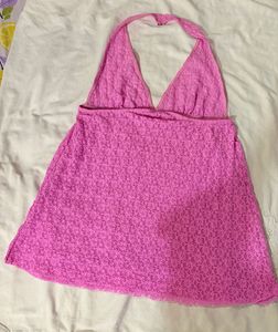 Beautiful Pink Halter Lace Top