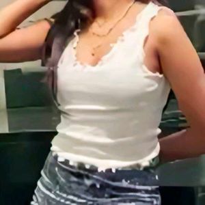 White Sleeveless Top
