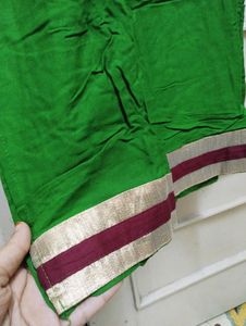 New Green Cotton Silk Kurta With Embroidery
