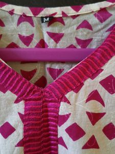 Stylish Pink &amp; White Kurta