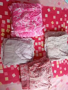 Kurta Sets  Cotton Combo Grey Red White Black