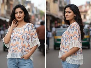 Multi coloured chiffon top