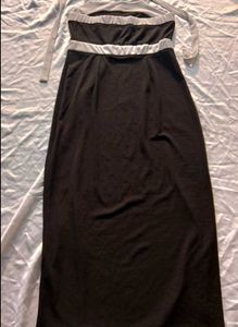 Black Colourblocked Shoulder Straps Maxi Dress