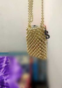 Vintage Pearl Beaded Evening Bag