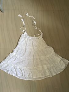Cottage Core Aesthetic White Mini Dress