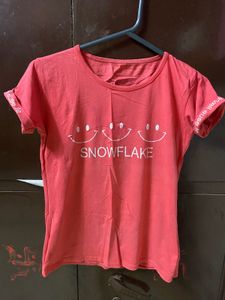 Coral Snowflake Graphic Tee