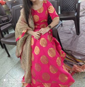 Pink Kurta &amp; Worked Dupatta