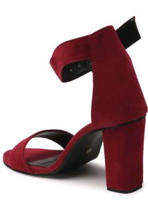 Velvet Red Heels Sandals